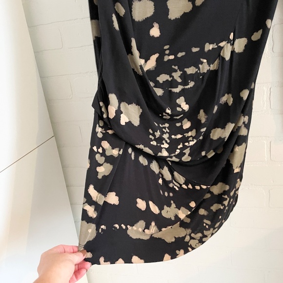 Anthropologie x Sandwich_ Draped dress Cowl neckline Abstract print tie dye sz M - Picture 7 of 12